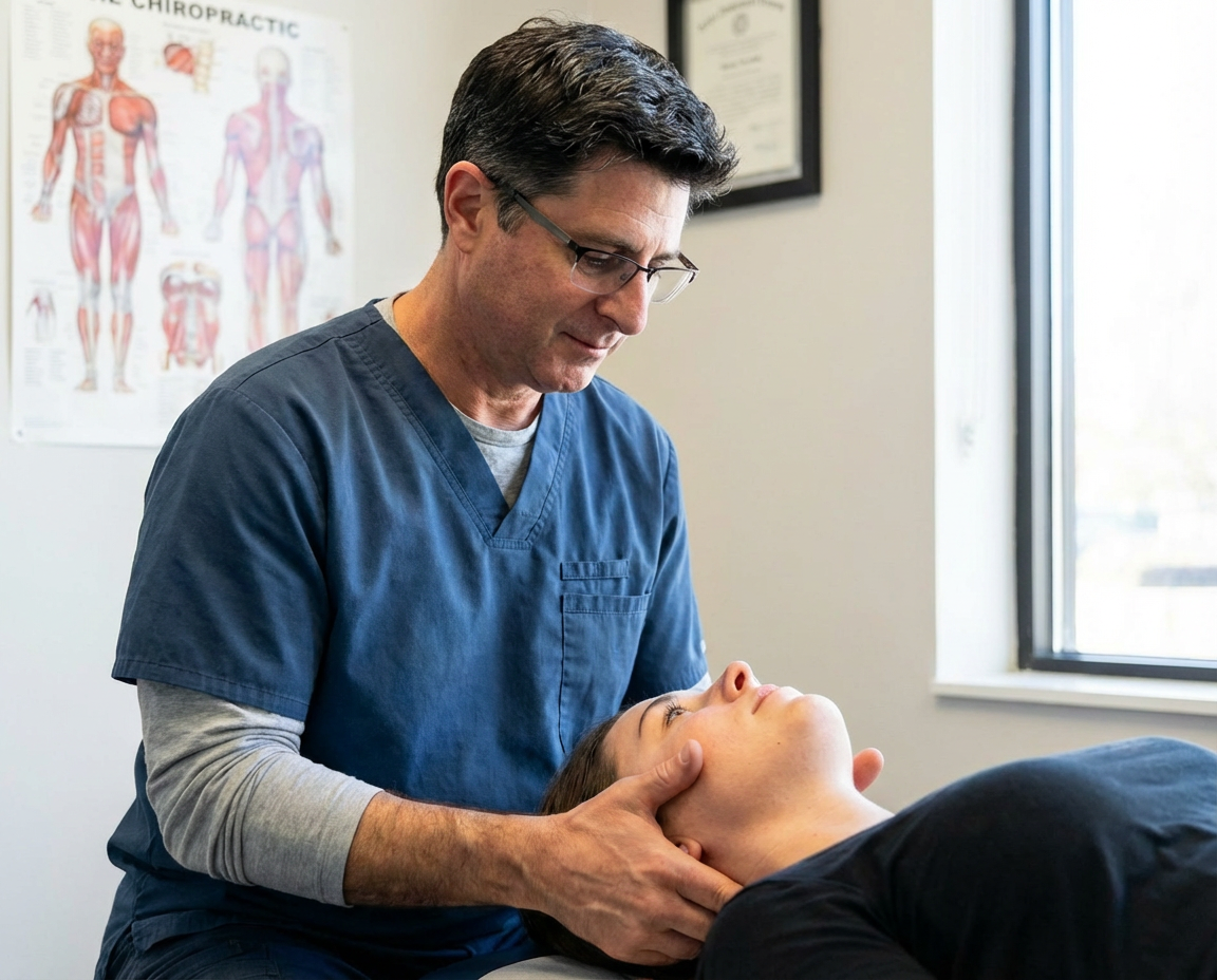 Dr. Jeffrey Haynes performing a chiropractic adjustment