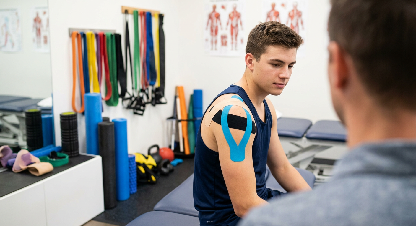 Athlete receiving sports injury treatment at Comprehensive Chiropractic and Wellness in Chicago